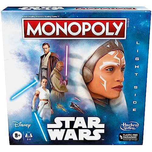 Image of Hasbro Gaming Monopoly: Star Wars Light Side Edition Board Game for Families and Kids Ages 8 and Up,Star Wars Jedi Game for 2-6 Players,Family Games
