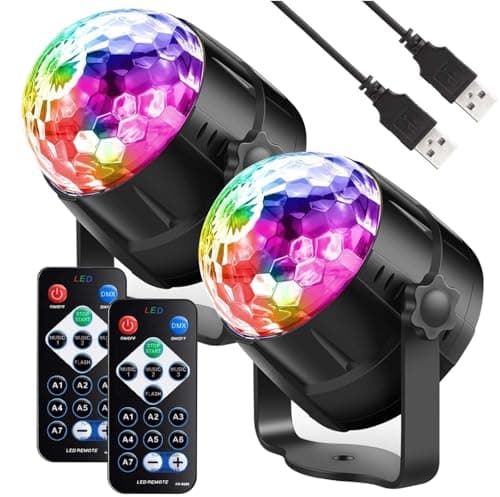 Image of Party Lights Disco Ball LED Strobe Lights Sound Activated, RBG Disco Lights,dj Lights,USB Powered Stage Light for Home Room Dance Parties Birthday Bar Karaoke Xmas Wedding Show Club