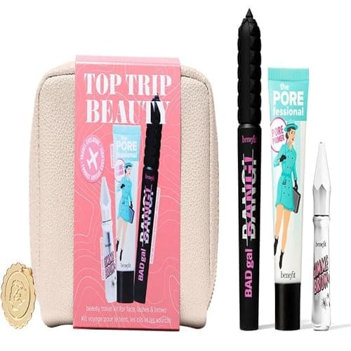 Image of Benefit Top Trip Beauty Set: Primer 22ml + Mascara 8.5g + Gimme Brow + In Shade 3 3g Pouch