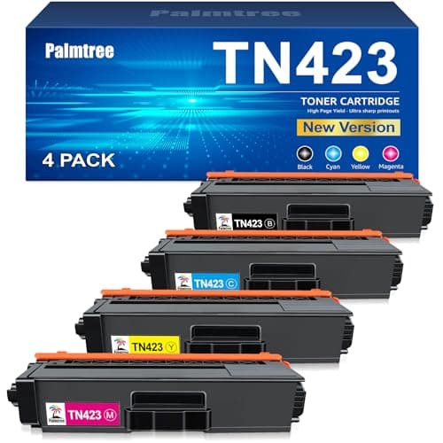 Image of Palmtree TN423 Toner Cartridges Compatible with Brother TN-423 TN-421 TN421 for Brother MFC-L8690CDW MFC-L8900CDW HL-L8260CDW HL-L8360CDW DCP-L8410CDW DCP-L8410CDN (Black Cyan Yellow Magenta, 4-Pack)