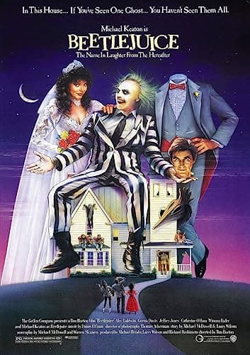 Image of Funky Print Beetlejuice 80's Wall Art Movie Film Poster Art Decor Advertisement various sizes framed/unframed (A4 210 x 297mm)
