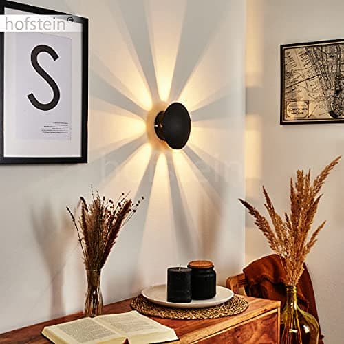 Image of Wall lamp Mezia, Modern wall lamp Made of Metal in Black with Light Effect on the wall, lamp with on/Off Switch on the housing, Indoor wall Light with Beam Effect, 1 x G9, Without Bulb