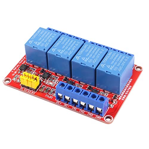 Image of AEDIKO DC 12V Relay Module 4 Channel Relay Board Shield with Optocoupler Isolation Suport High/Low Level Trigger