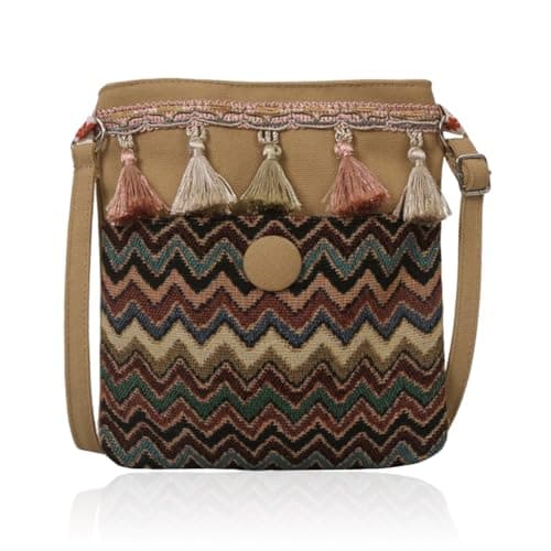Image of 1 Piece Retro Crossbody Bag, Women'S Crossbody Bag, Boho Shoulder Bag, Large Capacity Shoulder Bag.