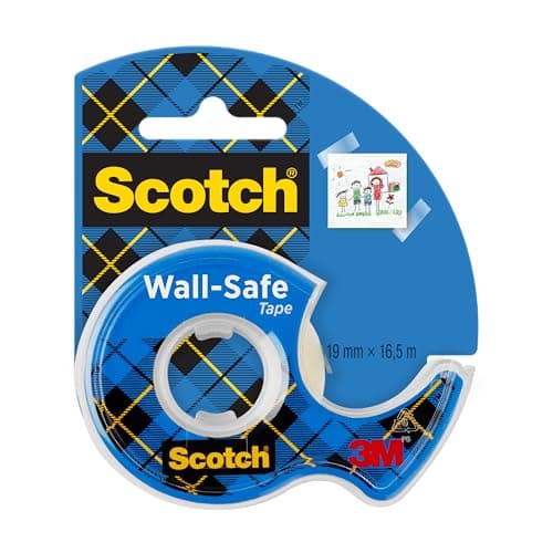 Image of Scotch Wall-Safe Tape, 19 mm x 16.5 m, 1 Roll on Handeld Dispenser/Pack