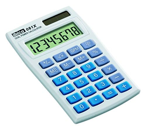 Image of Rexel Ibico 081X Pocket Calculator LCD Display (White/Blue)