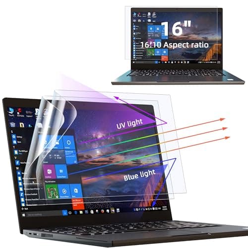 Image of Protescreen 2 Pack 16 Inch Anti Blue Light Screen Protector, Anti-glare Screen Protector for Lenovo Hp Dell Acer Asus Samsung, 16 Laptop 16:10 Aspect Universal Blue Light Blocking Eye Protection Film