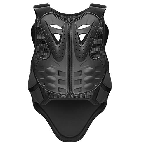 Image of PELLOR Sports Chest Back Spine Chest Protector Vest Anti-Fall Motorcycle Protective Gear Motocross Dirt Bike Body Guard Vest for Cycling Skiing Riding Skateboarding Black
