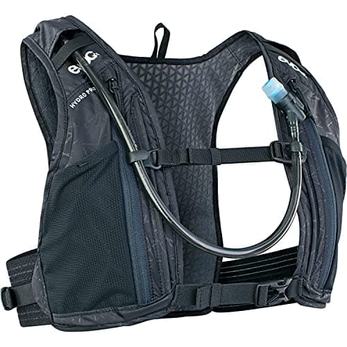 Image of EVOC HYDRO PRO 3 + 1,5l HYDRATION BLADDER, hydration backpack for cycling, hiking or jogging, (extra light, two NUTRITION COMPARTMENTS, two chest strap pockets, 1,5l camel pack), Black