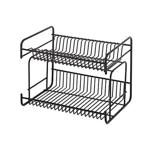 Image of Delfinware 2 Tier Small Plate Rack, Black