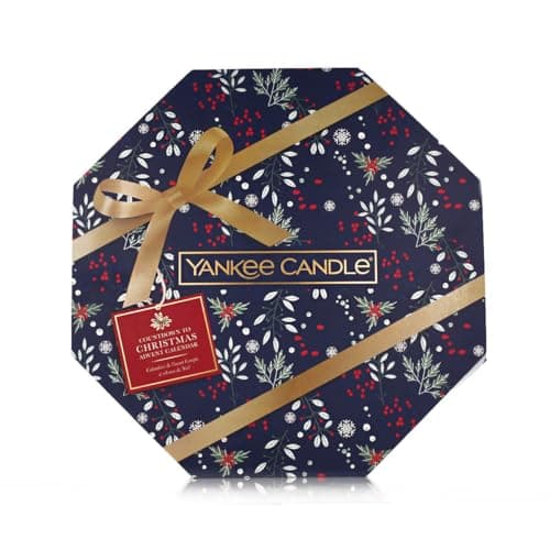 Image of Yankee Candle Wreath Advent Calendar | Christmas Scented Candles Gift Set | 24 Tea Lights & 1 Glass Candle Holder | Countdown to Christmas Collection