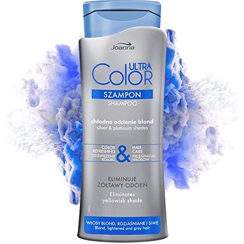 Image of Joanna Ultra Color - Shampoo For Silver & Platinum Shades - Strengthening Revitalising Hair Shampoo - Colour Refreshing & Hair Care - Neutralises The Yellowish Tint - Restores Full Shine - 400 ml