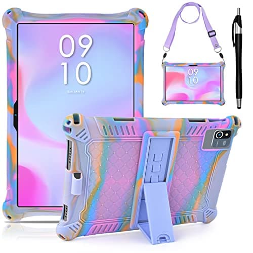 Image of KATUMO Universal Silicone Case for 10.1 inch tablet, Case for HotLight/Ckypad/BYYBUO/Byxsb/TECLAST P30 / DDRTIUEZ/DOOGEE U10 / DOOGEE U9 10 inch tablet, with Pen Shoulder Strap