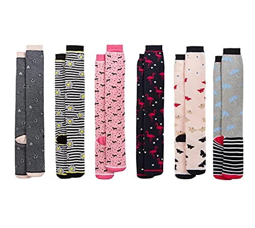 Image of Sockstack 6 Pack Womens Wellington Sock Welly Boot Socks Long Design Wellingtons Wellie Socks UK Size 4-7