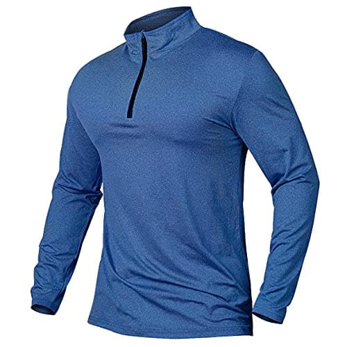 Image of CARWORNIC Men's Sports tops 1/4 Zip Long Sleeve Gym Running T-Shirts Quick-Dry Golf Tops Outdoor Fishing Hiking Polo Shirts Lightweight Pullover Tops Breathable Spring Workout Athletic Shirts