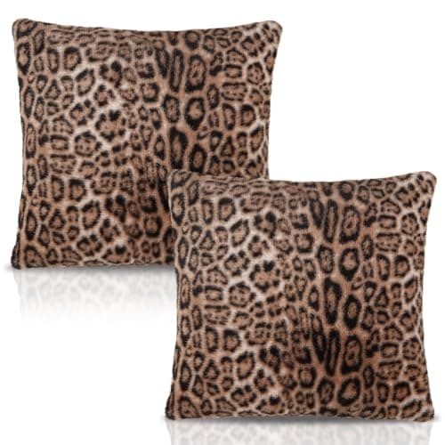 Image of VorErgyllic Gaming Pillow Cushion Covers Gamer Gifts for Boys 45 X 45 Decorative 2pcs Game Pillow Cases for Gamers Living Room Bedroom Sofa Chair Cushion Covers Home Decor (Leopard)