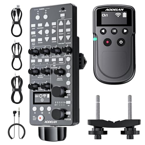 Image of AODELAN Compatible with Canon Camcorder Controller, 650FT Wireless Multifunctional Remote Control for HF G70,G60,G50,XA60,XA65,XA70,C80,C700 with IRIS Focus Zoom ISO OSD ND Adjust,Replace RC-V100