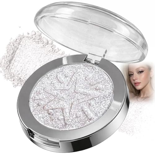 Image of Diamond Silver Shimmer Eyeshadow - Crystal Silver Sparkle Eye Shadow Powder, Smooth Blendable Texture for Luminous Eye Makeup, High Shine Shimmer Finish for Party, Evening & Glam Makeup Looks