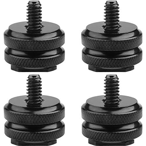 Image of Camera Hot Shoe Mount to 1/4"-20 Tripod Screw Adapter,Flash Shoe Mount for DSLR Camera Rig (Pack of 4)