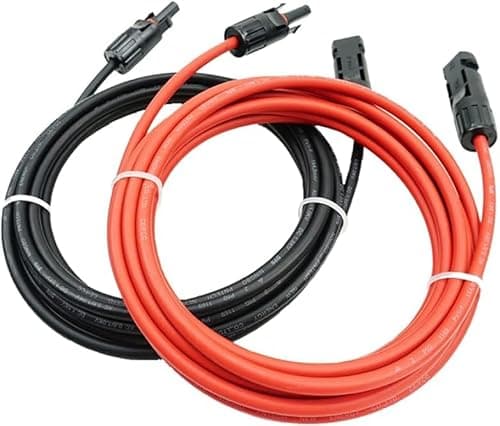Image of Solar Panel Extension Cable -1M/2M/3M/5M/10M/20M/30M 10AWG(6mm²/4mm²),Harness Wiring Wire Adapter with Connector,Tinned Copper Electrical Wire Cable- Red+Black (6mm²4M)