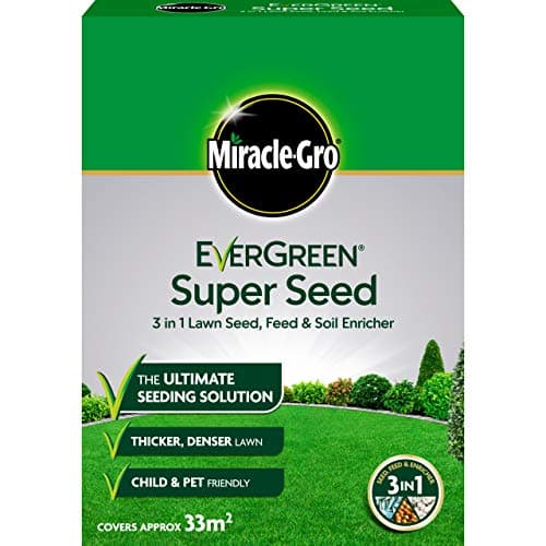 Image of Miracle-Gro 119457 EverGreen Super Seed lawn Seed 1 kg - 33 m2, 3 in 1 Lawn Seed, Feed & Soil Enricher