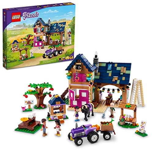 Image of LEGO Friends Organic Farm House Set 41721 with Toy Horse, Stable, Tractor and Trailer Plus Animal Figures, for Kids, Girls and Boys Aged 7+