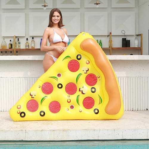 Image of eBoutik - Giant Inflatable Pool Floats, Large Colourful Summer Swimming Pool Float Outdoor Beach Party Play for Kids & Adults Child (Pizza Slice)