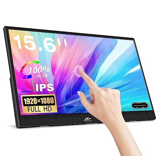 Image of Portable Monitor TouchScreen Kenowa 15.6" HDR 1080P IPS Full HD Eye Care Touch Screen Monitor with HDMI USB Type-C for PC Computer Laptop Mac Phone Xbox PS4 PS5,Small External Display