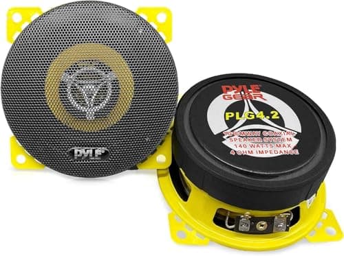Image of Pyle 10cm Car Door Speakers 140W – 2-Way Coaxial Stereo Audio, 4 Ohm Full Range Sound, Compact Mount Design, Easy Install, Replacement Speaker Set – 2 Pieces