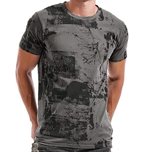 Image of RONOMO Men's Round Neck Short Sleeved T-Shirt | Medium Elasticity | Soft and Breathable | Pre Shrunk Treatment| (FK Grey XXXL)