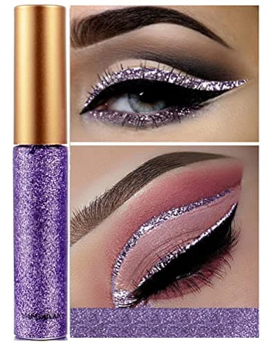 Image of Glitter Liquid Eyeliner, OCHILIMA Long Lasting Waterproof Shimmer High Pigmented Silver Gold Metallic Colorful Eyeliners Glitter Makeup for Women