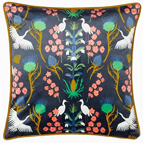 Image of Kate Merritt Herons Blue Cushion Cover,43 x 43cm