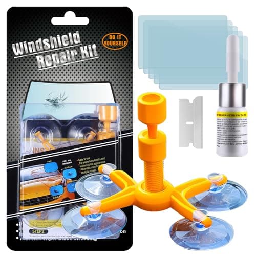 Image of Manelord Car Windscreen Repair Kit for Chips and Cracks, Bulls-Eye, Spider Web, Star-Shaped, Nicks, Half-Moon Crescents