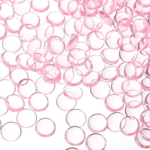 Image of PATIKIL 1.1LB Flat Marbles, 15mm (0.59") Mini Acrylic Gems for Vases Filler Glass Beads Fish Tank Table Scatter Home Decor DIY Crafts, Pink