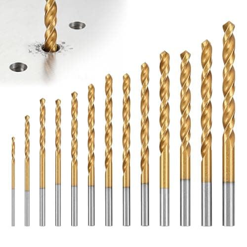 Image of 13 pcs HSS Drill Bit Sets - Metric M35 Titanium Coated Drill Bit Tool, 1mm-6.5mm High Speed Steel Twist Tool for Drilling Tool Metal, Wood& Plastic