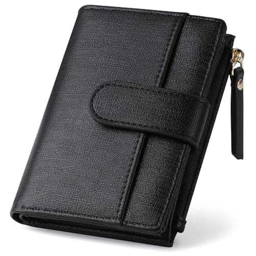 Image of RRANCharltu Purse for Women – RFID Blocking Card Holder Wallet, Soft PU Leather Bi-Fold Wallet with Zipper Coin Pocket & Multiple Card Slots, Ladies Travel Small Purses for Women, Black