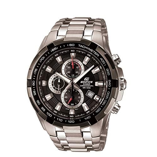 Image of Casio Men's 49.00mm Quartz Watch with Black Analogue dial and Silver Metal Strap EF-539D-1AVEF