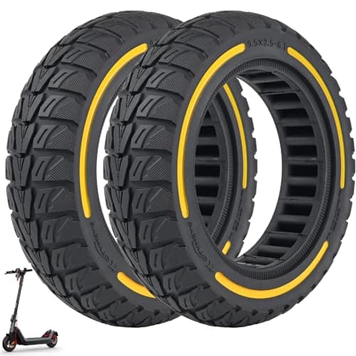 Image of VOLOHAS 9.5 x 2.5-6.1 Solid Rubber Tyres, 9.5 Inch Solid Tyres for NIU KQi3 Sport/Pro/Max Electric Scooter, Front or Rear Replacement Tyres, Solid Tyres, Honeycomb Tyres, Non-Slip Puncture-proof