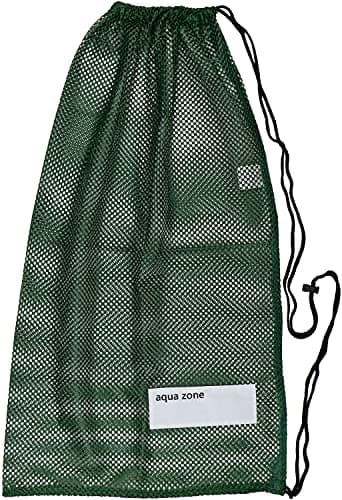 Image of Drawstring Sports Equipment Mesh Bag For Swimming Beach Diving Travel Gym (Green)