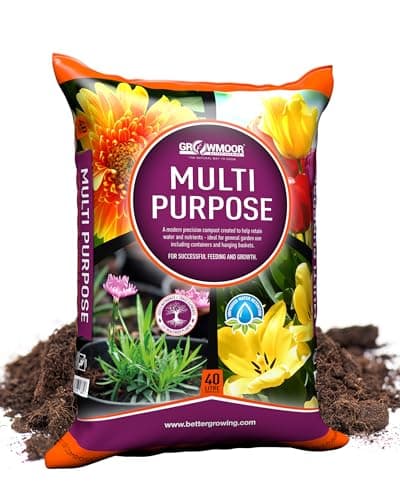 Image of Growmoor Multi-Purpose Compost for Use All Around the Garden – Promotes Healthy Growth, Vibrant Flowers & Strong Roots – 40L