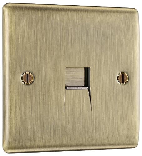 Image of BG Electrical Single Telephone Slave Socket, Antique Brass
