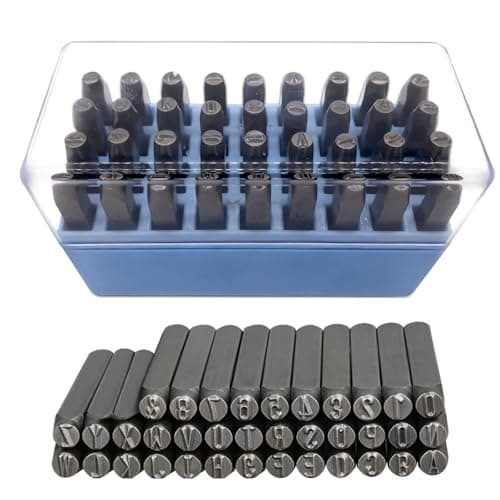 Image of Punch Letters 36 Piece Set, Punch Numbers and Letter Punch, 2mm Punch Stamp, Letter A-Z, Numbers 0-8 and Symbol & Punch Tool for Metal, Plastic, Wood and Leather