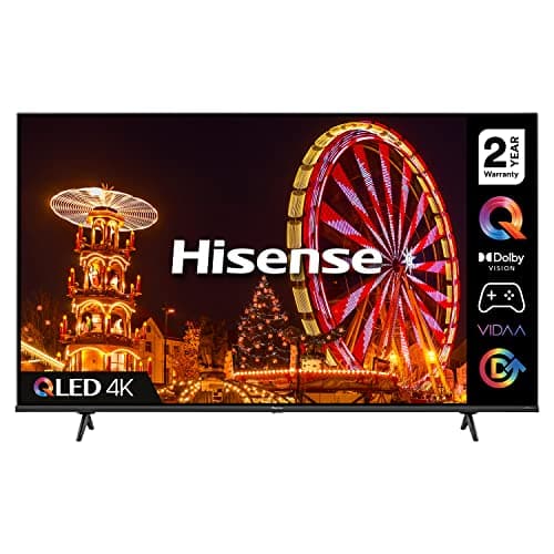 Image of Hisense 43E77HQTUK QLED Gaming Series 4K UHD Dolby Vision HDR Smart TV with YouTube, Netflix, Disney Freeview Play and Alexa Built-in, Bluetooth and WiFi, TUV Certificated (2022 NEW), Black, 43 Inch