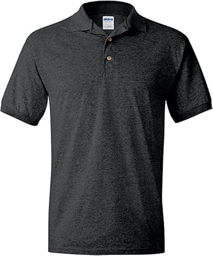 Image of GILDAN Adult DryBlend Jersey Short Sleeve Polo Shirt, Charcoal, Medium