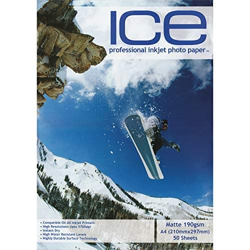 Image of Ice A4 Professional Matte Photo Paper for Inkjet Printers 190gsm 50 Sheets