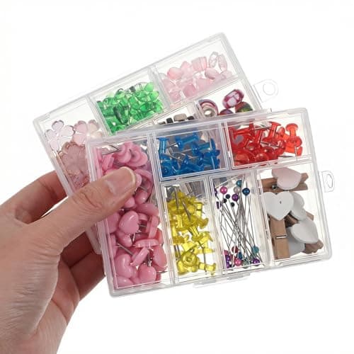 Image of Bruislard 2 Pcs 6 Grids Clear Plastic Storage Box with Dividers, Bead Storage Box Compartment Storage Boxes for Bead Jewelry Screws Small Items DIY Crafts Accessories
