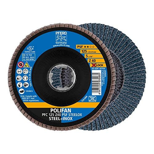 Image of PFERD Polifan Serrated Washer, 125 mm, Z40, X-Lock (22.23 mm), PSF Steelox, 67664126 - for High Economy Thanks to Aggressive Machining and Good Service Life