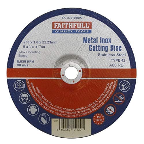 Image of Faithfull FAI23018MDC Stainless Steel Cutting Disc Depressed Centre 230 x 1.8 x 22.23