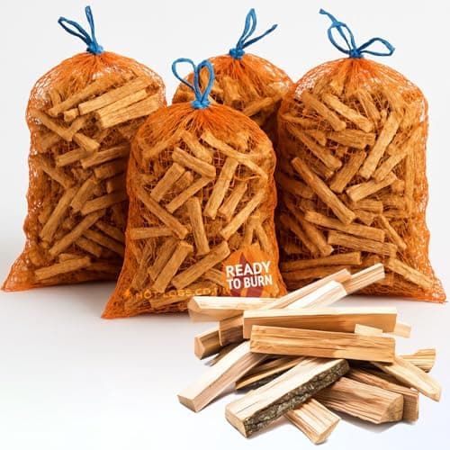 Image of 10kg Box of Kiln Dried Kindling Wood - Bumper Box of 4 Bags Wood Kindling For Woodburning Stove, Log Burner, Open Fire Pit, Camping BBQ Pizza Oven. Fire Starters Ready To Burn (approx 10kg)