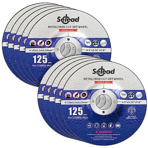 Image of Selead 10 PCS Cutting Discs 125mm Metal and Stainless Grinder Discs 2.5mm Thin Metal Cutting Discs for Angle Grinder Blue